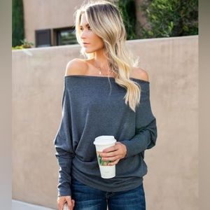 VICI heart + soul asymmetrical dolman knit top
